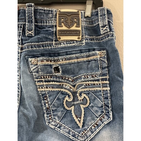 Rock Revival Loefflier straight jeans in a light wash size 36 denim grunge - Picture 7 of 9